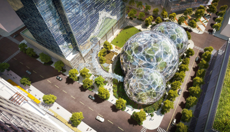 Офис Amazon в Сиэтле в виде биосферы Офис Amazon в Сиэтле в виде биосферы